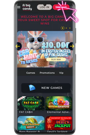 Big Candy Casino main registration screen
