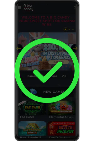 Successful registration A Big Candy Casino