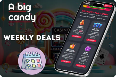 Weekly Big Candy Casino bonus promotions deals